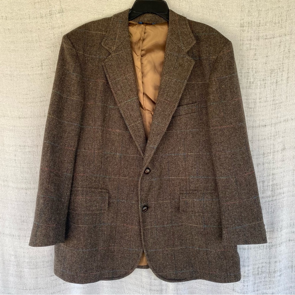 Vintage Pendleton Single Breast Plaid Wool Blazer Size 42 Made In USA